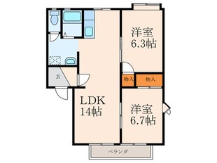 フレグランス常磐Ｂ棟の物件間取画像